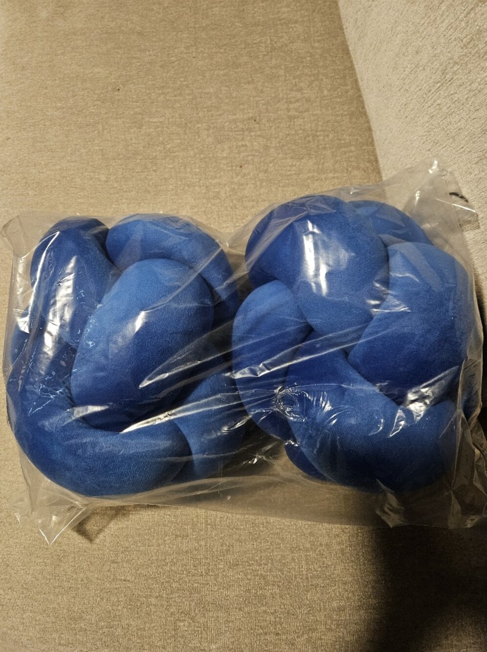 Room Essentials Royal Blue Knotted Accent Pillow Pair